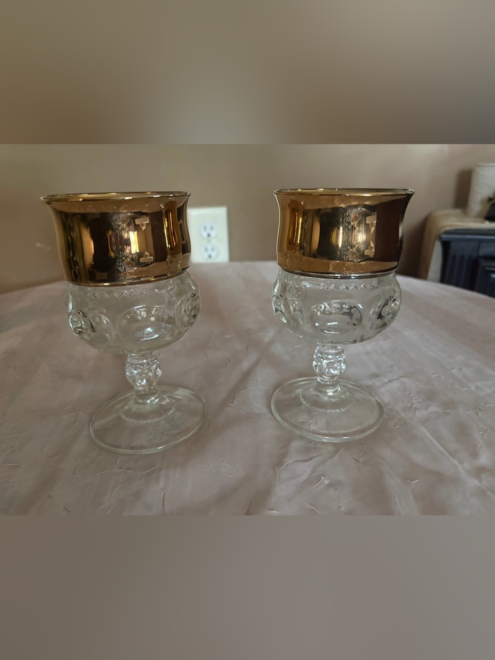 Vintage MCM Kings Crown Goblets